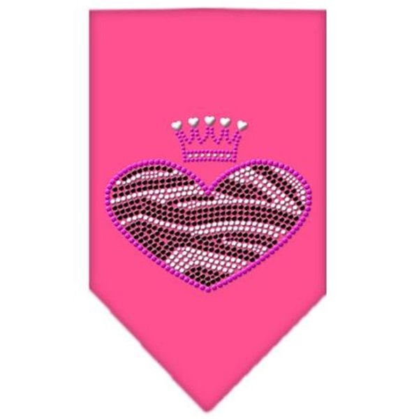 Unconditional Love Zebra Heart Rhinestone Bandana Bright Pink Small UN788322